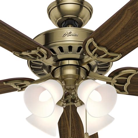 hunter studio series  light  indoor ceiling fan  antique brass indoor ceiling fans