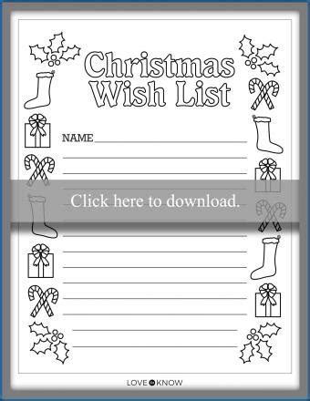 fun printable christmas  list templates  kids lovetoknow