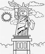 Lego Minifigures Color Series Liberty Coloring Pages Printable Lady Sculpture Statue Drawing Kids Print Usa Clipart Volcano Man Landscape Dinosaurs sketch template
