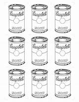 Warhol Andy Coloring Soup Pages Pop Cans Kids Campbell Sheets Para Template Colouring Worksheet Worksheets Quality High Colorear La Campbells sketch template