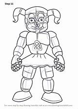 Circus Baby Coloring Freddy Fnaf Pages Fazbear Nights Five Draw Printable Drawing Step Colorear Freddys Dibujos Para Sheet Color Sister sketch template