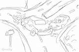 Coloring Car Crash Pages Getcolorings Printable Getdrawings Color sketch template