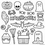 Halloween Coloring Objects Pages Kids Printable Book sketch template