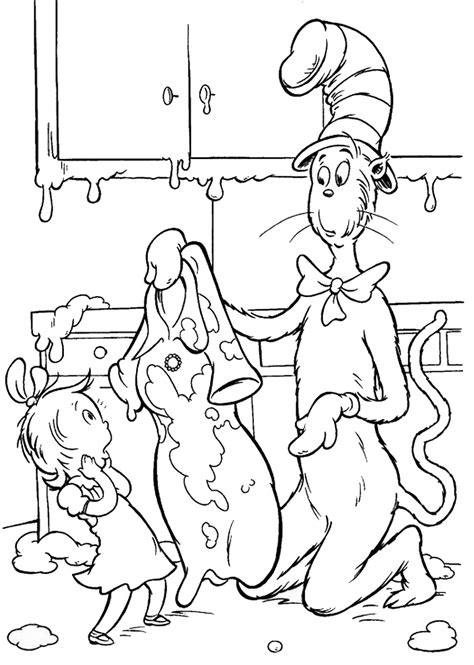 cat   hat coloring page coloring home
