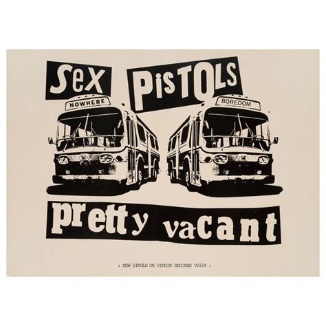Sex Pistols Pretty Vacant Original Promo Poster By Jamie Reid