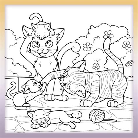 cat family coloringbookpics