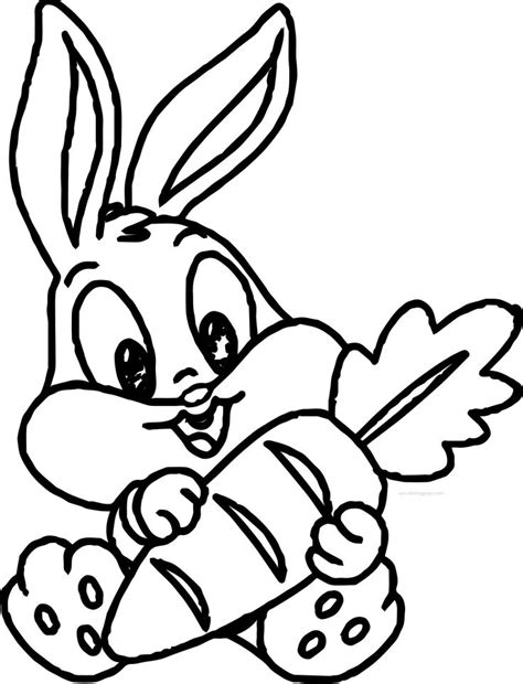 nice baby bugs bunny carrot coloring page desenhos  colorir