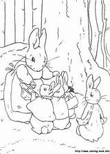 Coloring Rabbit Peter Duck sketch template