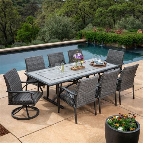 piece wicker outdoor dining setting