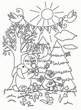 Forest Coloring Pages Spring Kids Printable Colouring Drawing Season Color Wuppsy Sheets Adult Seasons Getdrawings Colors Printables Tree Comments Fun sketch template