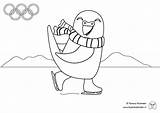 Schaatsen Olympische Spelen Kleurplaat sketch template