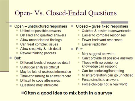 open  closed ended questions