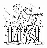 Coloring Pages Walking People Fall Walk Getcolorings Color Taking Print sketch template