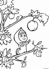 Masha Michka Veut Manger Pomme sketch template