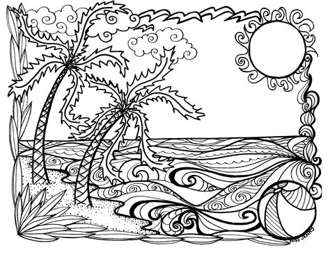 summer fun coloring page