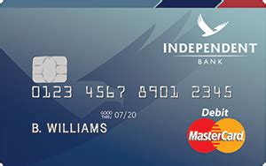 debit mastercard independent bank