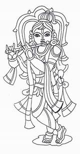 Krishna Murugan Dashavatar Hindu Radha sketch template
