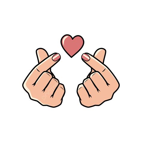 korean finger heart vector png images illustration  double finger