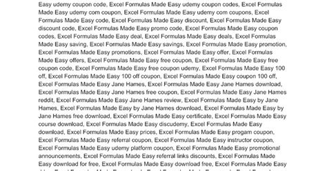 excel formulas  easy udemy coupon review  google docs