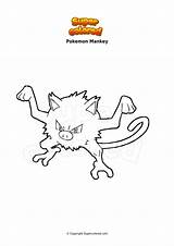 Mankey Colorear Ausmalbild Supercolored sketch template