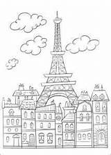 Pages Coloring Printable Colouring Tower Eiffel Drawing Kids Color Paris Visit Sheets Sketch Adult sketch template