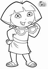 Dora Coloring Printable Explorer Pages Sunglasses Colouring Summer Color Sheets Print Friends Basic Posing Holding Swiper Boots Themed Her Doratheexplorertvshow sketch template
