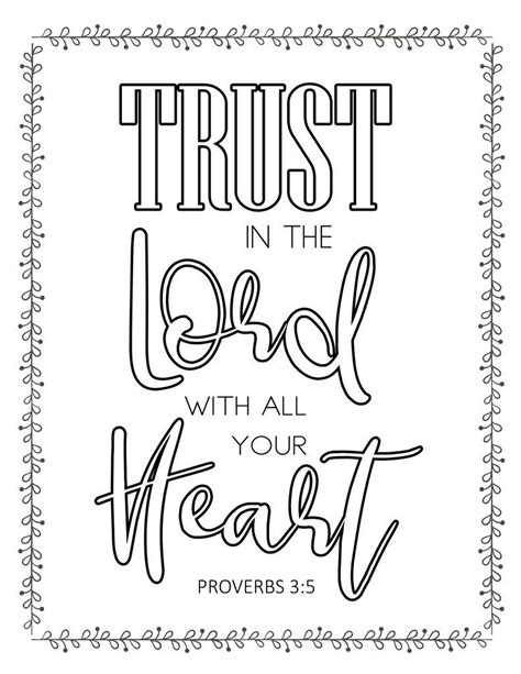 trust   lord coloring sheet bible verse coloring page scripture