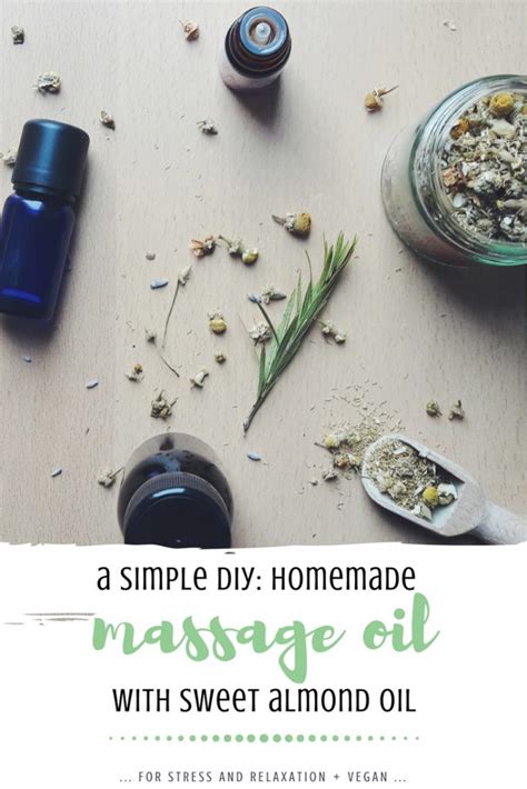 a simple diy sweet almond massage oil to relieve stress