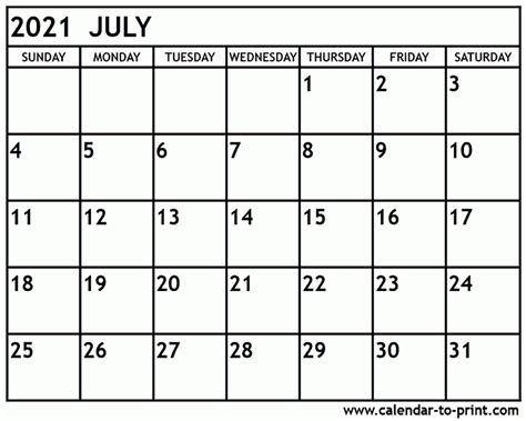 july calendar printable calendars