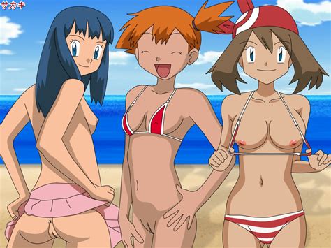 pokemon dawn misty and may swimsuit hot girl hd wallpaper