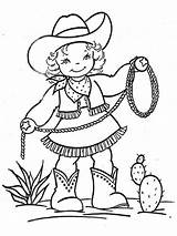 Coloring Pages Cowgirl Printable sketch template