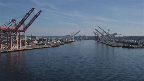 harbor island seattle aerial stock footage   axiom images