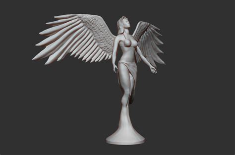 statue of angel 3d model max obj fbx stl ztl