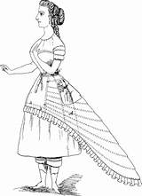 Crinoline Dress 1867 Magics Historique Jupe Tournure sketch template