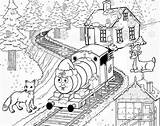 Train Coloring Thomas Christmas Pages Printable Percy Kids Tank Engine Santa Color Friends Trains Print Winter Hat Getcolorings Baby Holiday sketch template