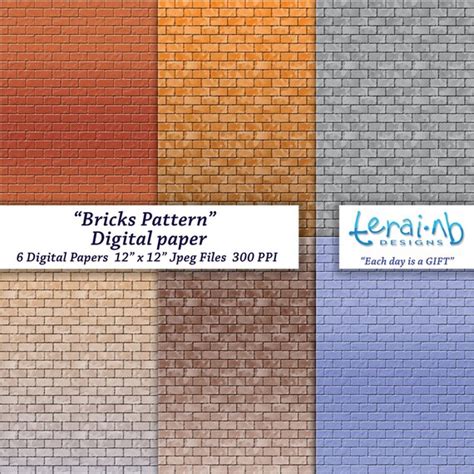 items similar  bricks digital paper pattern bricks digital