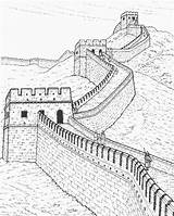 Muraille Chine Coloriageetdessins Voyages Vacances Arts sketch template