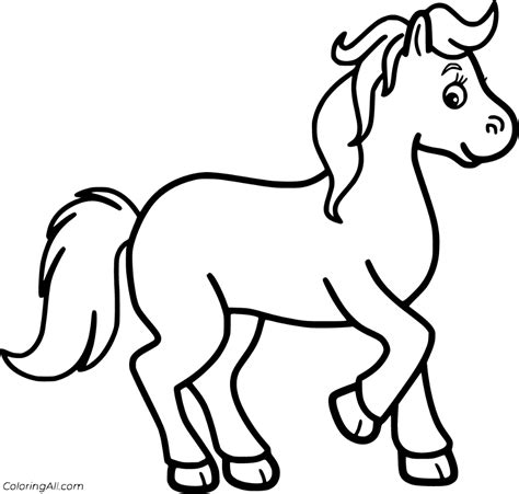 printable horse coloring pages  vector format easy  print