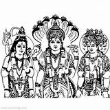 Shiva Xcolorings Vishnu Brahma sketch template