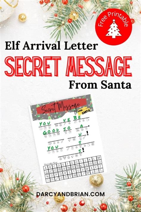 elf   shelf secret message  santa  printable letter