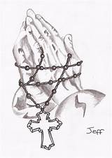 Rosary Hands Praying Drawing Beads Rose Coloring Tattoo Cross Pages Designs Sketch Prayer Hand Drawings Holding Color Printable Print Deviantart sketch template