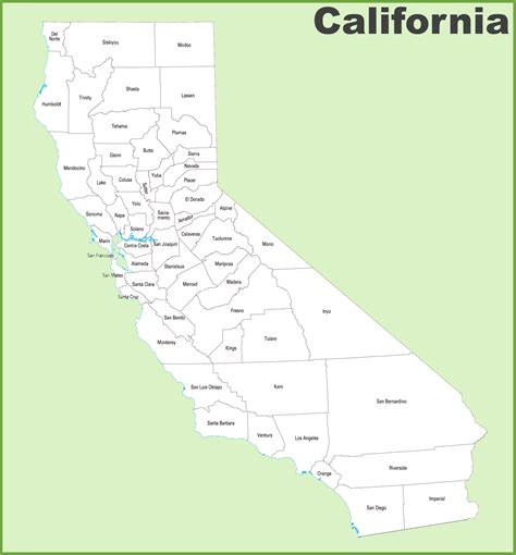 california county map county map  cities