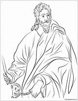 Apostle Apostolo Bartholomew Nathanael Bibbia Coloringpagesonly Martino Supercoloring Template sketch template