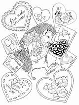 Coloring Valentine Pages Valentines Happy Adult Hedgehog Janbrett Printable Porcupine Feliz раскраски Kids Getdrawings Agnieszka sketch template