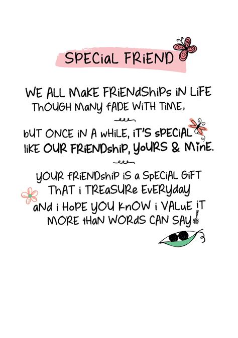 Special Friend Inspired Words Greeting Card Blank Inside