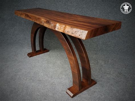 hand crafted  edge slab console tables