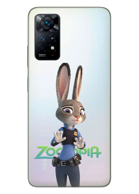 redmi note  chokhol iz prozorogo silikonu zootopia zveropolis logo ta politseyskiy dzhudi khops