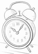Clock Pages Coloring Steampunk Alarm Kids Wall sketch template