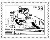 Coloring Usps Pages Stamp Sports Bluebonkers Steeplechase sketch template