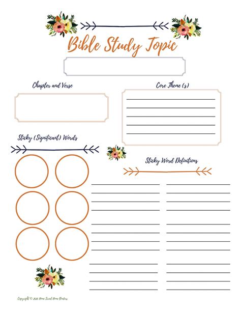 page bible study journal printable digital  etsy